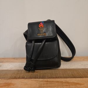 Vintage 1996 Olympic Leather Crossbody Women’s Black Bag Purse